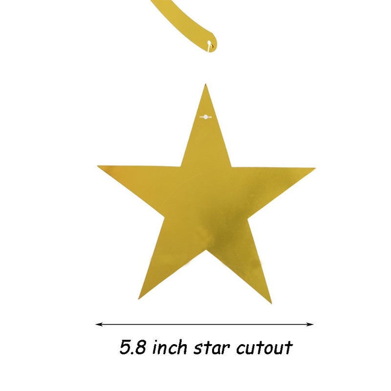 Adeer Gold Twinkle Stars Swirls Decorations Shiny Metallic Hanging Stars Garland Wedding Favors Birthday Baby Shower Party Decorations, 30 pcs - Image 2